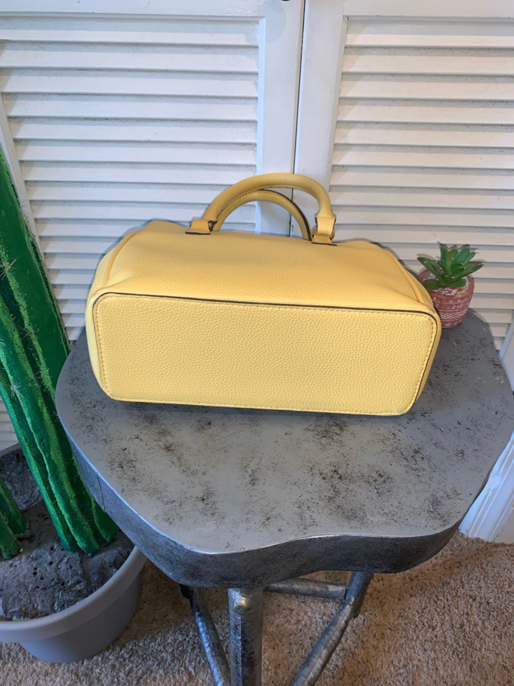Nanette Lepore Lemon yellow purse handbag 12” X 8” - Picture 3 of 11